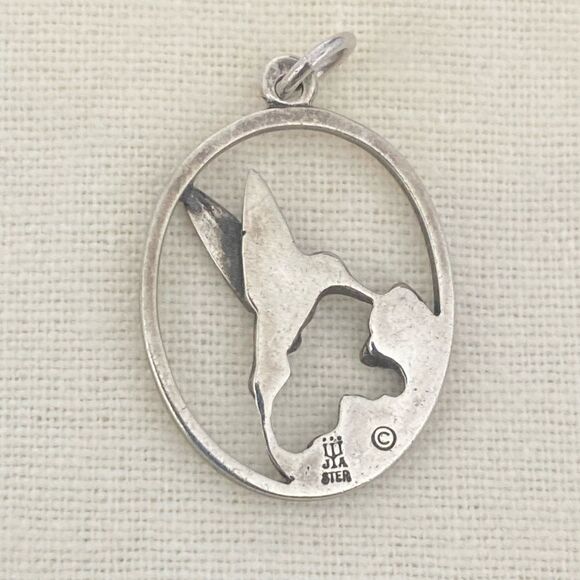 James Avery Retired Oval Hummingbird Pendant - Picture 3 of 3